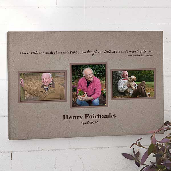 Personalized Memorial Photo Collage Canvas Print - 12637