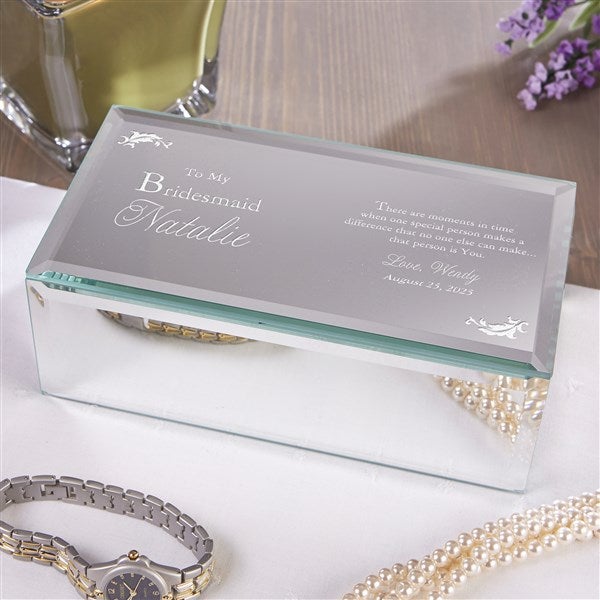 Personalized Bridesmaid Gift Mirrored Jewelry Boxes  - 12714