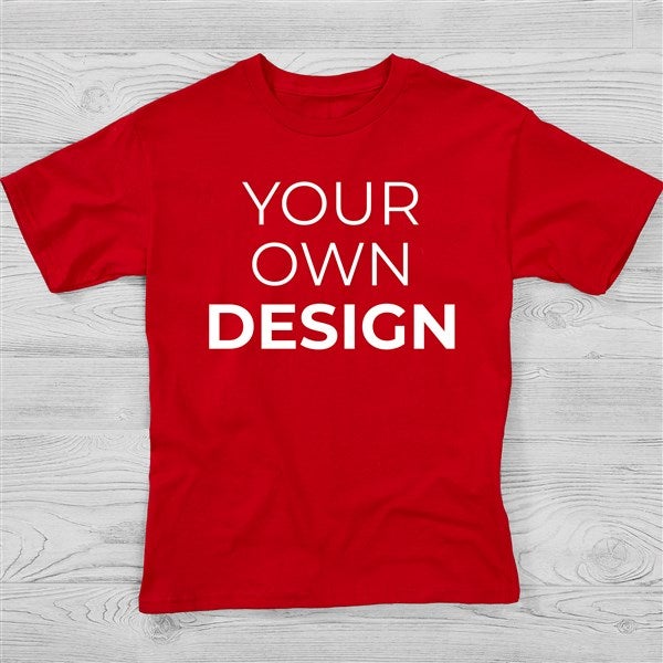 Graphic America Create Your Own Custom T Shirt Upload Any Logo or Design Kids Unisex Size Medium Red