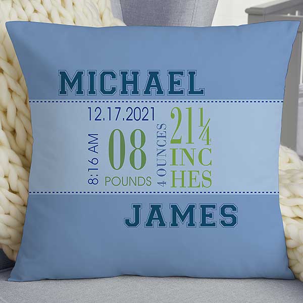 Download Girls Birth Announcement Pillow New Baby Gift Boys Birth Announcement Pillow 18x18 Personalized Baby Pillow Birth Announcement Home Decor Home Living Commentfer Fr