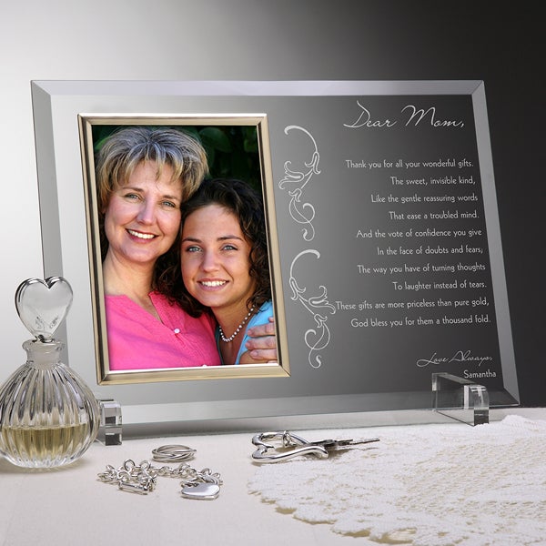 Personalized Mother Picture Frames - Engraved Glass - 12792