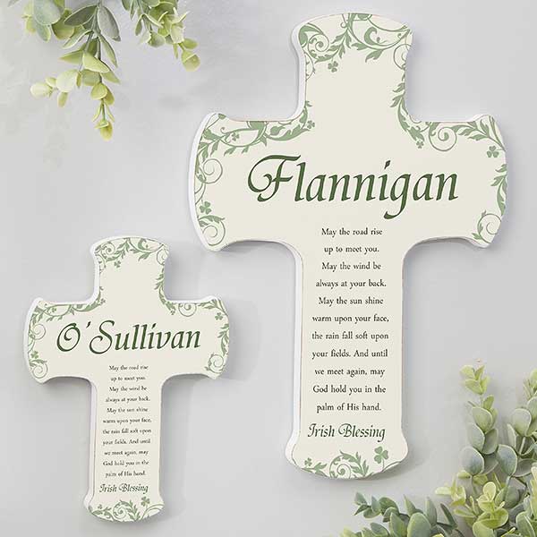 Personalized Irish Wall Cross - Traditional Irish Blessing