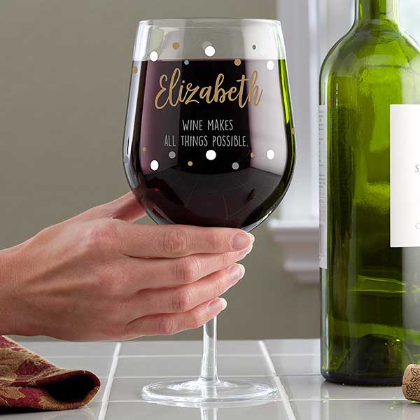 Big Vino Whole Bottle Personalized Wine Glass