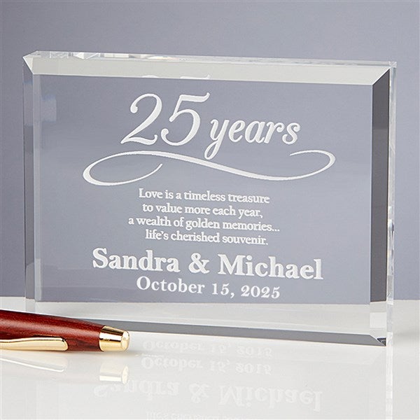 Personalized Anniversary Glass Keepsake Gift - 13025