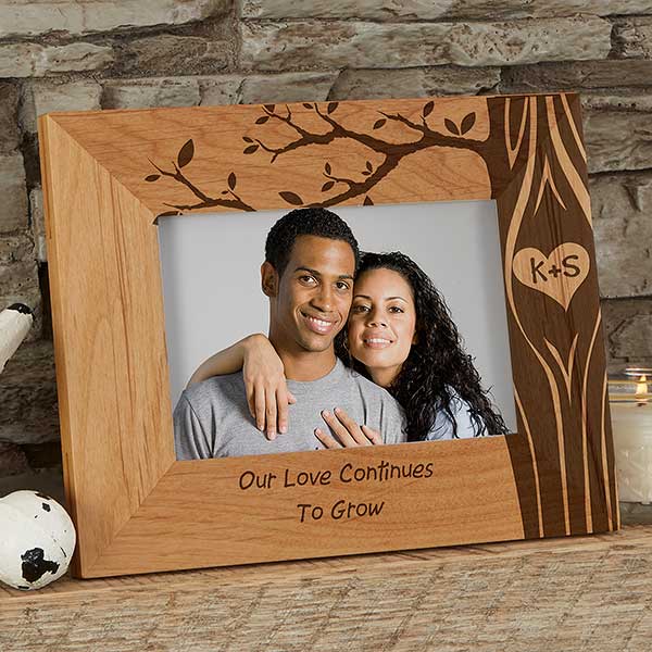 Personalized Romantic Picture Frames - Carved In Love - 13026