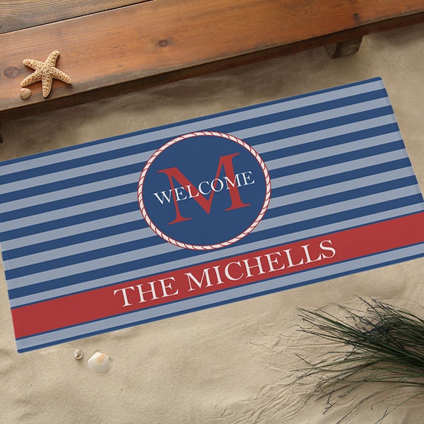 Personalized Nautical Doormats - Anchors Aweigh - 13048