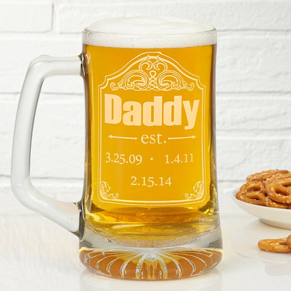 Download Personalized Beer Mugs For Dad Date Established