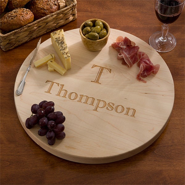 Personalized Lazy Susan Serving Tray - Maple - 13073D