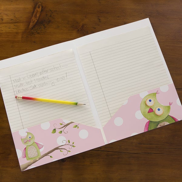 Personalized Kids Folders for Girls - Owl About You