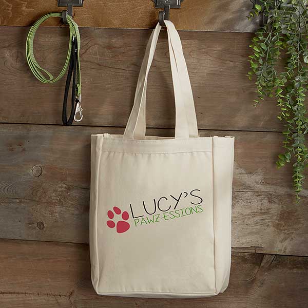 Personalized Dog Embroidered Tote Bag, Pet Gear Travel Bag
