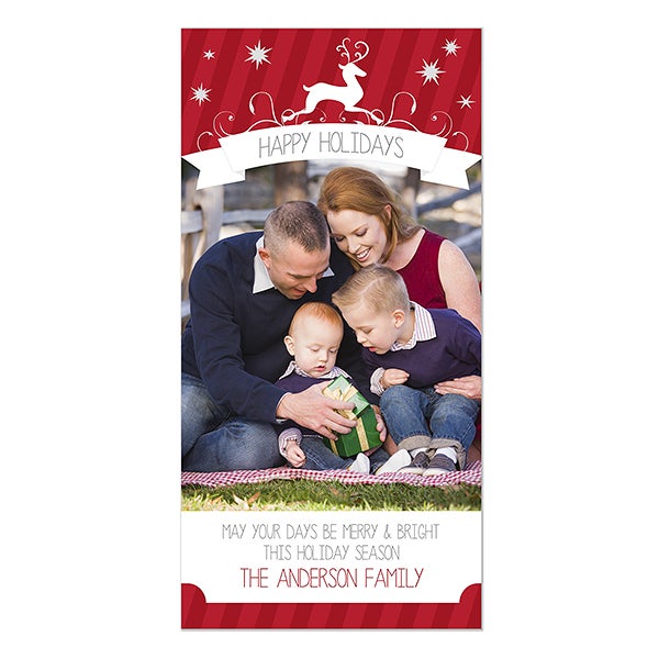 Personalized Holiday Photo Postcards - Reindeer