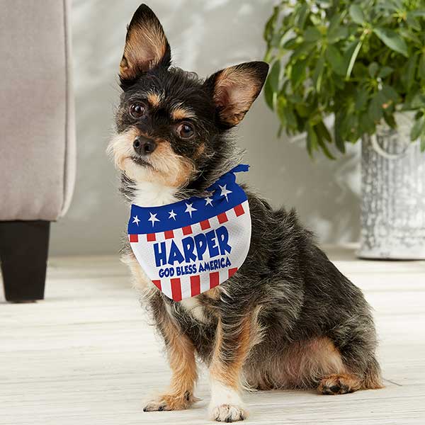 Personalized Dog Bandanas - Patriotic American Flag - 13460