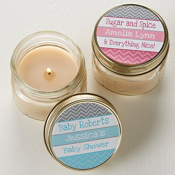 Personalized Baby Shower Favors Chevron Candles