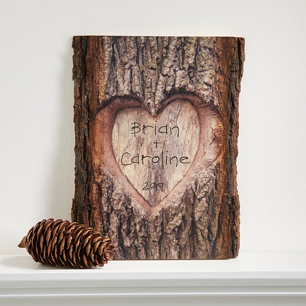Personalized Romantic Wall Plaque Carved Heart 4064