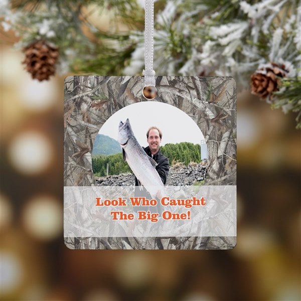 Personalized Photo Christmas Ornaments - Camouflage Hunter - 13809