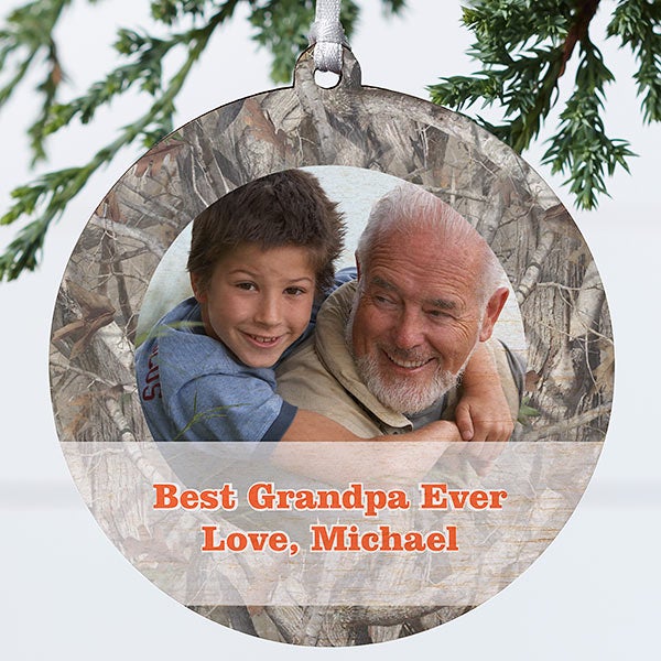 Personalized Photo Christmas Ornaments - Camouflage Hunter - 13809