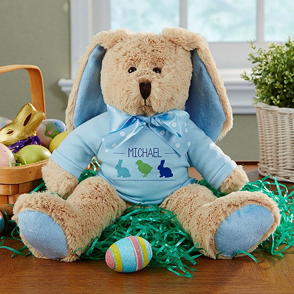 Personalized Stuffed Easter Bunny Plush Doll - 14101