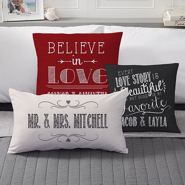 Personalized Throw Pillows - Romantic Love Quotes