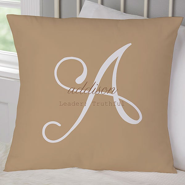 White Linen Monogram Pillow Covers -Custom Lumbar Monogram throw Pillow  -Cursive Three Letters Decorative Pillows- Initial Cushion- Wedding