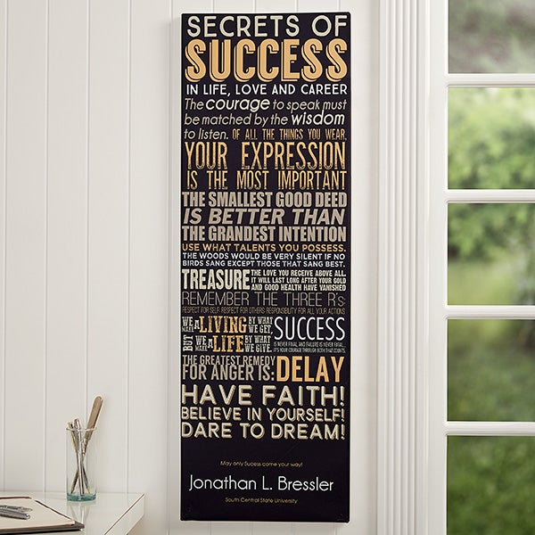 Personalized Office Canvas Print - Secrets of Success - 14311