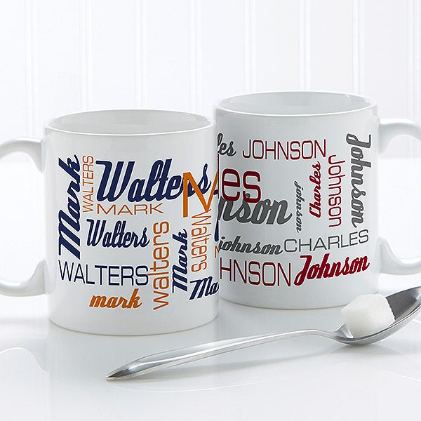 Personalized Coffee Mugs - Signature Style For Him - 14425