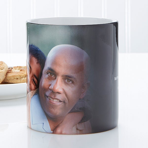 Personalized Coffee Mugs for Him - Photo Sentiments - Black Handle