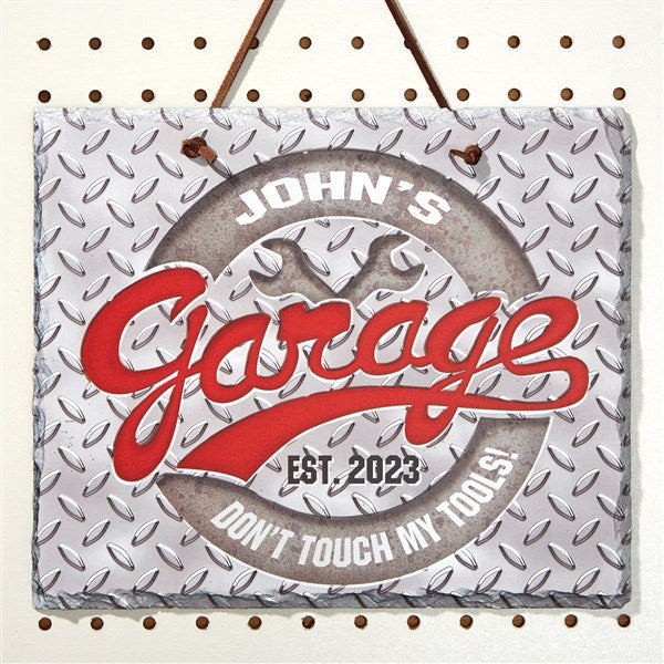 His Garage Rules Personalized Doormat