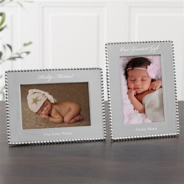 Personalized Baby Picture Frames - String of Pearls - Mariposa - 14788
