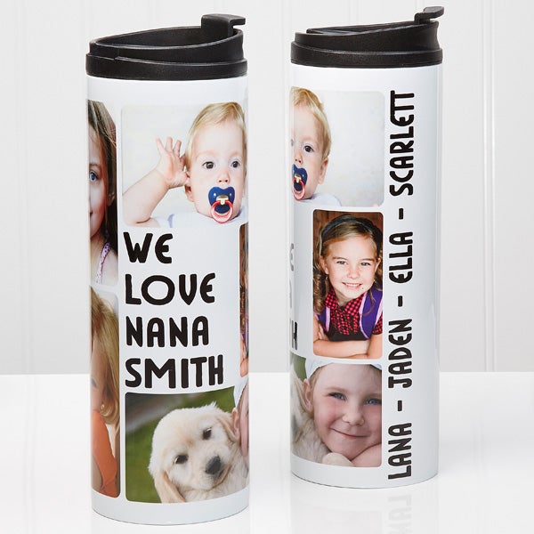 Personalized Photo Collage Travel Tumbler - 6 Photos