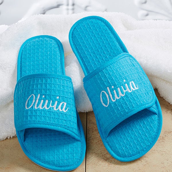 Personalized Waffle Weave Spa Slippers 