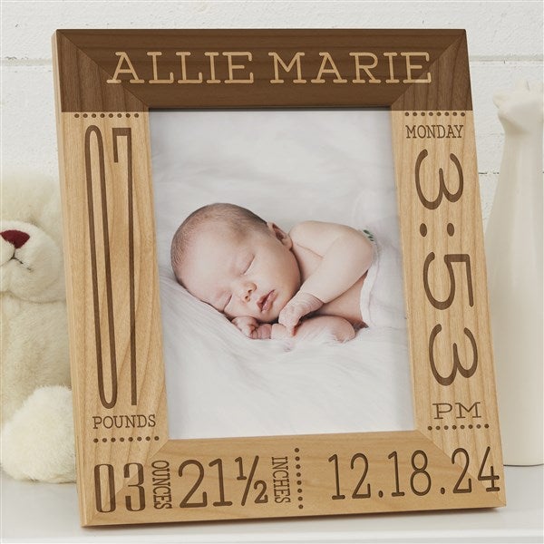 Baby Picture Frame 5x7 Birth Announcement Info