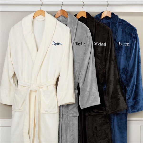 Luxurious Fluffy Grey Mens Robe- Personalised robe- Ireland- Robes4you