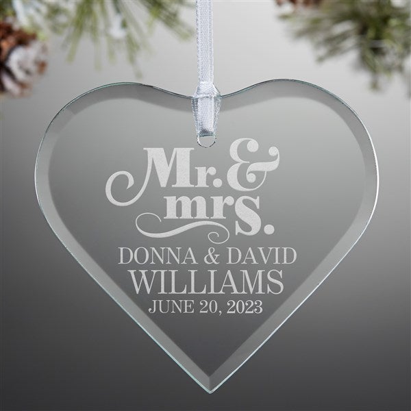 Our First Christmas Married Ornament 2023,Just Married Gifts for Couple,Mr  and Mrs, Wood Keepsake 1st Christmas Married Ornaments with Ribbon and Gift  Box 