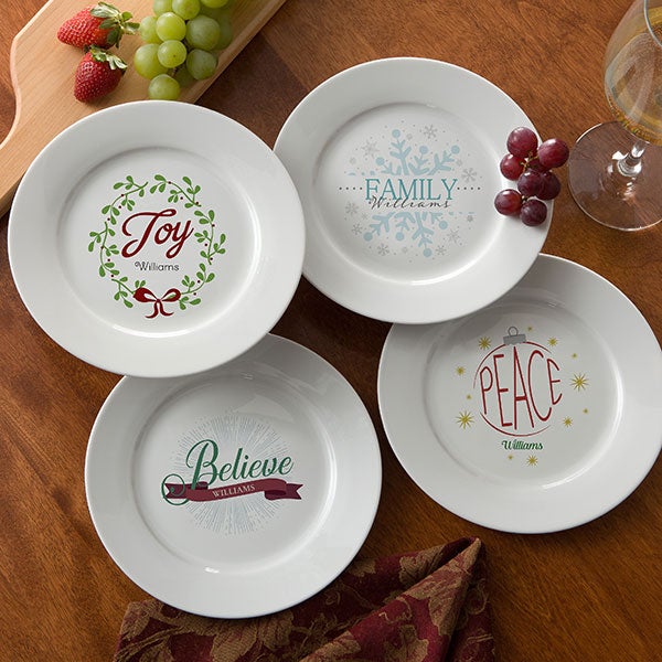 Family Personalized Christmas Appetizer & Dessert Plate