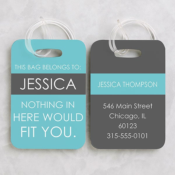Personalized Funny Luggage Tag Set - Full Of Wit - 15120