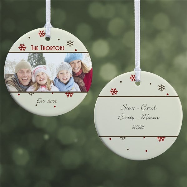 Personalized Photo Christmas Ornament - Snowflake - 2-Sided