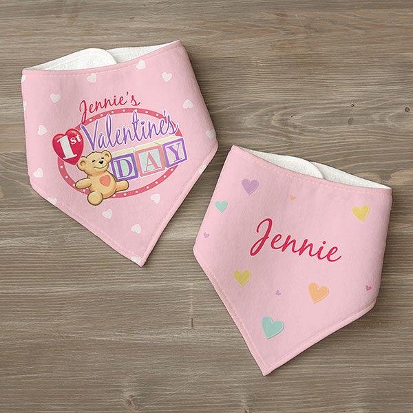 Personalized Baby S First Valentine S Day Bandana Bibs Valentine S Day Gifts