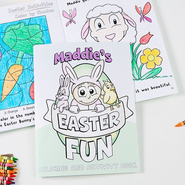 Personalized Coloring Activity Book & Crayon Set - Easter Fun! - 15388