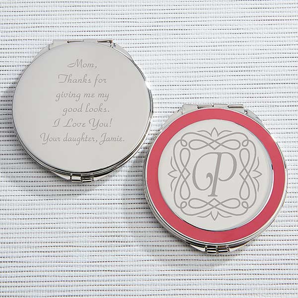  Monogram Compact Mirror 2.375 Diameter The Personal Exchange :  Beauty & Personal Care