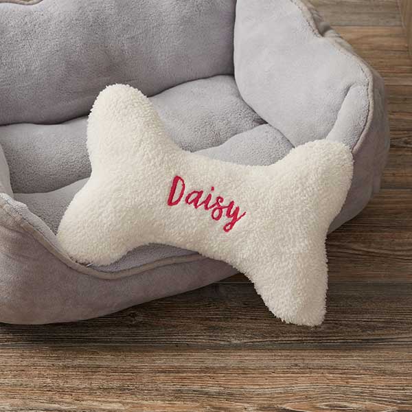 embroidered dog pillow