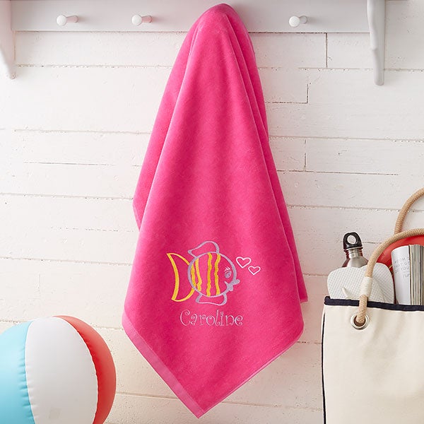 Funny Fish Kid Beach Towel