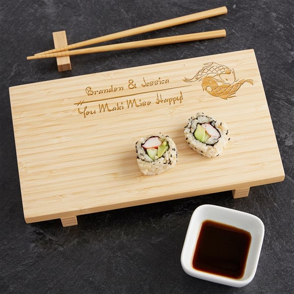 Custom Sushi Board, Sushi Plate, Personalized Sushi Platter, Sushi Board  Set, Gifts for Couples, Engraved Serving Board 