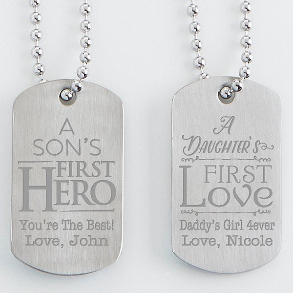 Personalized Dog Tag Set Of Two - First Hero, First Love - 15647