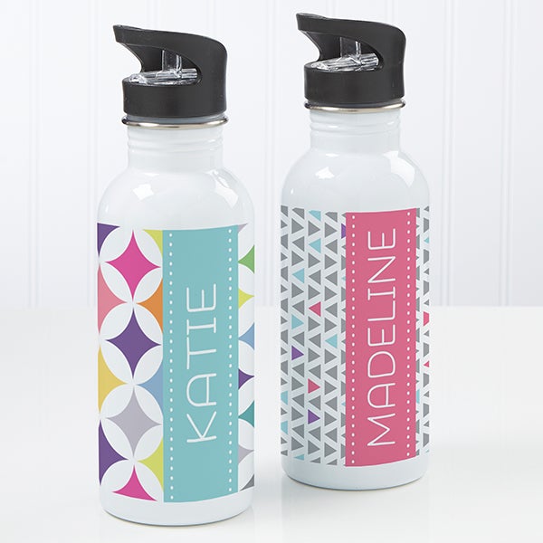 Personalized Geometric Water Bottle - 15744