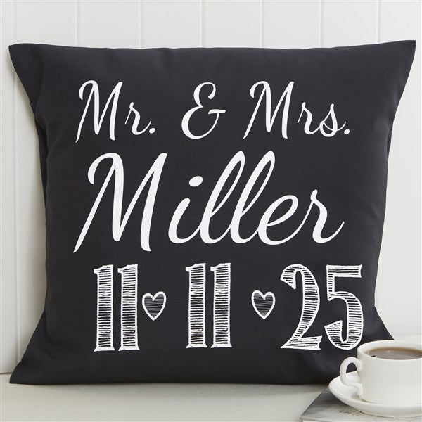 Our Wedding Date Personalized Throw Pillow - 15843