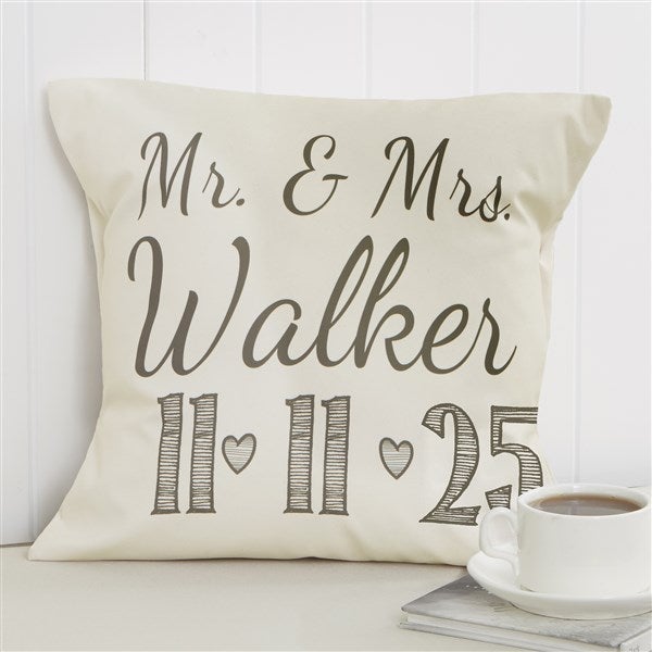 Our Wedding Date Personalized Throw Pillow - 15843