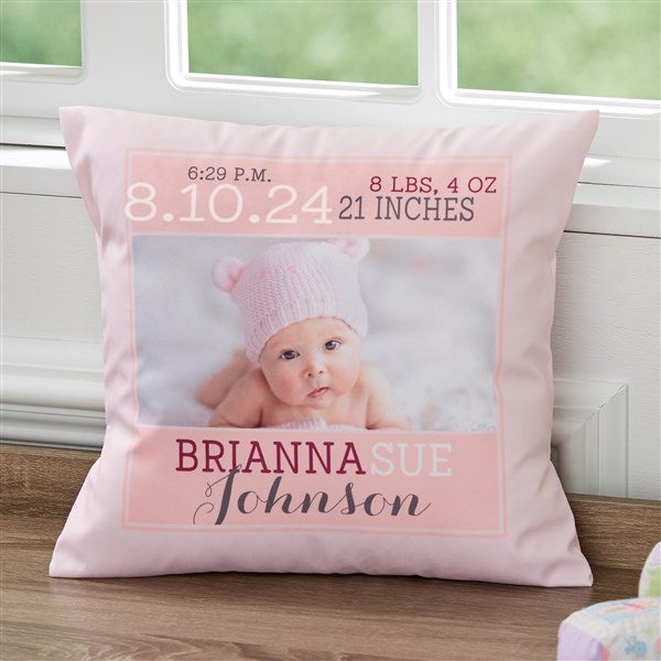 Personalized shop birth pillow