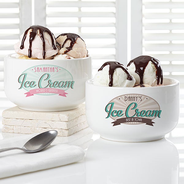 Personalized Ice Cream Bowls - Serving Ice Cream