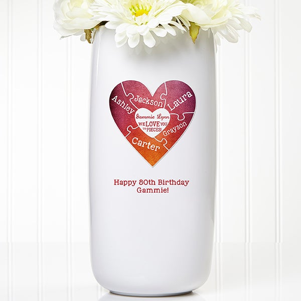 Personalized Flower Vase - We Love You To Pieces - 15947