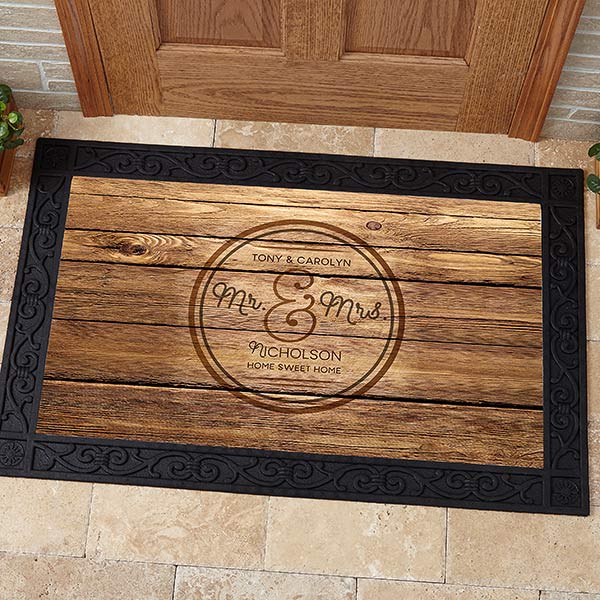 Personalized Printed Wood Doormat Circle Of Love Wedding Gifts